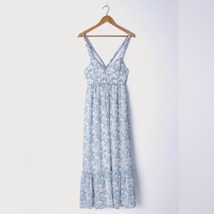 My Love Story White Floral Print Tie-Back Maxi Dress